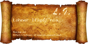 Lohner Ifigénia névjegykártya
